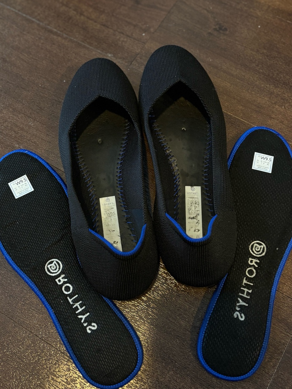 Rothy's Women’s The Flat Round Toe Black Ballet Flats Size 9.5 - Picture 6 of 7